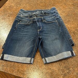 Two pair of Bermuda jeans shorts. Size 10.